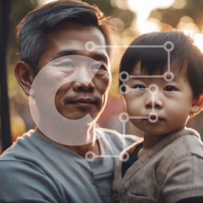 Intra Συλλεκτικό Ξύλινο Παζλ Plywood  4mm - Ευτυχισμένη στιγμή σύνδεσης μεταξύ ενός μεγαλύτερου άνδρα και ενός νεαρού αγοριού Σε Ξύλινο Κουτί - Διαστάσεις Puzzle: 10x10 cm – 25 κομμάτια - Image 1