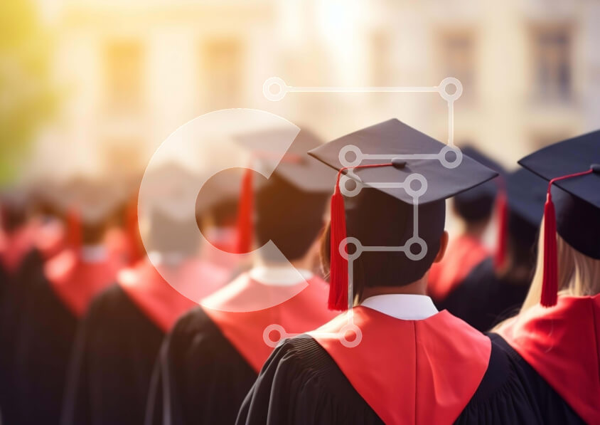 Intra Συλλεκτικό Ξύλινο Παζλ Plywood  4mm - Ομάδα αποφοίτων που φορούν καπέλα και φορέματα Σε Ξύλινο Κουτί - Διαστάσεις Puzzle: 10x10 cm – 25 κομμάτια