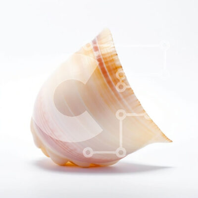 Intra Συλλεκτικό Ξύλινο Παζλ Plywood  4mm - Πορτοκαλί και Λευκό Κοχύλι Σε Ξύλινο Κουτί - Διαστάσεις: 10x10 cm – 25 κομμάτια - Image 1