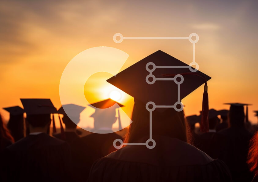 Intra Συλλεκτικό Ξύλινο Παζλ Plywood  4mm - Ομάδα αποφοίτων που γιορτάζουν στο ηλιοβασίλεμα Σε Ξύλινο Κουτί - Διαστάσεις Puzzle: 10x10 cm – 25 κομμάτια