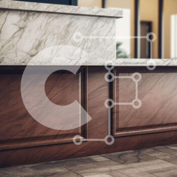 Intra Συλλεκτικό Ξύλινο Παζλ Plywood  4mm - Χώρος υποδοχής με μαρμάρινο πάγκο και ξύλινη επένδυση Σε Ξύλινο Κουτί - Διαστάσεις Puzzle: 10x10 cm – 25 κομμάτια - Image 1
