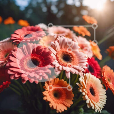 Intra Συλλεκτικό Ξύλινο Παζλ Plywood  4mm - Πολύχρωμο μπουκέτο λουλούδια Σε Ξύλινο Κουτί - Διαστάσεις: 10x10 cm – 25 κομμάτια - Image 1