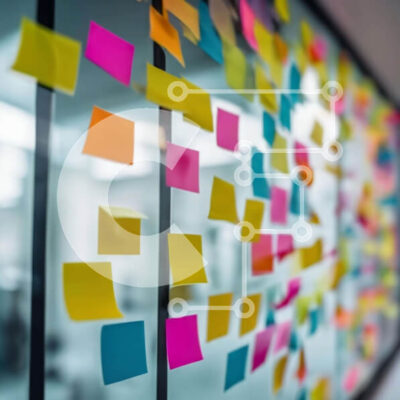 Intra Συλλεκτικό Ξύλινο Παζλ Plywood  4mm - Πολύχρωμες σημειώσεις Post-It για το κτίριο γραφείων Σε Ξύλινο Κουτί - Διαστάσεις Puzzle: 10x10 cm – 25 κομμάτια - Image 1