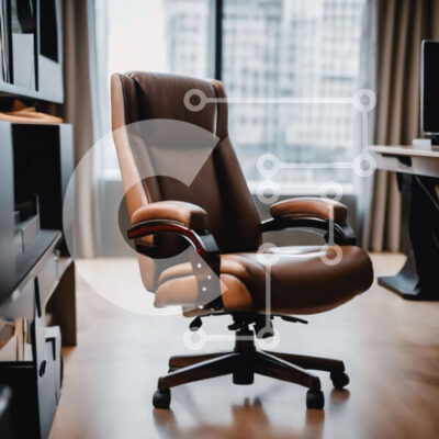 Intra Συλλεκτικό Ξύλινο Παζλ Plywood 4mm - Καφέ δερμάτινη καρέκλα γραφείου σε ανοιχτό χώρο Σε Ξύλινο Κουτί - Διαστάσεις Puzzle: 10x10 cm – 25 κομμάτια - Image 1