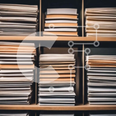 Intra Συλλεκτικό Ξύλινο Παζλ Plywood  4mm - Στοίβα εγγράφων από χαρτί σε ξύλινο ράφι Σε Ξύλινο Κουτί - Διαστάσεις Puzzle: 10x10 cm – 25 κομμάτια - Image 1