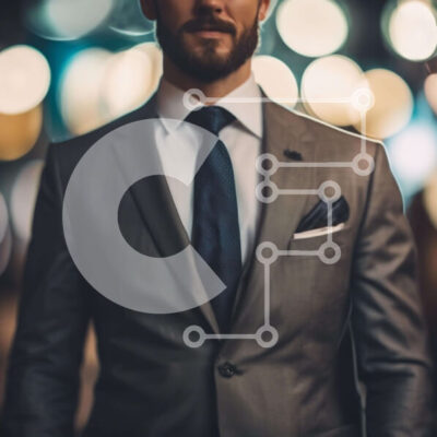 Intra Συλλεκτικό Ξύλινο Παζλ Plywood  4mm - Άνδρας με κομψό κοστούμι και γραβάτα με φώτα Σε Ξύλινο Κουτί - Διαστάσεις Puzzle: 10x10 cm – 25 κομμάτια - Image 1