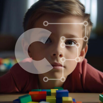 Intra Συλλεκτικό Ξύλινο Παζλ Plywood  4mm - Νεαρό αγόρι που παίζει με δομικά στοιχεία Σε Ξύλινο Κουτί - Διαστάσεις Puzzle: 10x10 cm – 25 κομμάτια - Image 1