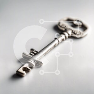 Intra Συλλεκτικό Ξύλινο Παζλ Plywood  4mm - Μικρό ασημένιο κλειδί σε μη υφή επιφάνεια Σε Ξύλινο Κουτί - Διαστάσεις: 10x10 cm – 25 κομμάτια