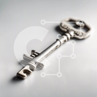 Intra Συλλεκτικό Ξύλινο Παζλ Plywood 4mm - Μικρό ασημένιο κλειδί σε μη υφή επιφάνεια Σε Ξύλινο Κουτί - Διαστάσεις: 10x10 cm – 25 κομμάτια - Image 1