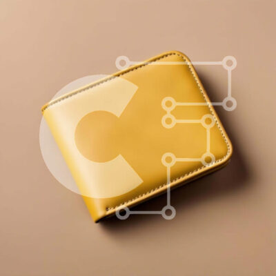 Intra Συλλεκτικό Ξύλινο Παζλ Plywood  4mm - Κίτρινο δερμάτινο πορτοφόλι σε μπεζ επιφάνεια Σε Ξύλινο Κουτί - Διαστάσεις: 10x10 cm – 25 κομμάτια - Image 1