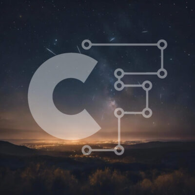 Intra Συλλεκτικό Ξύλινο Παζλ Plywood  4mm - Έναστρος νυχτερινός ουρανός με Shooting Stars και City Lights Σε Ξύλινο Κουτί - Διαστάσεις: 10x10 cm – 25 κομμάτια - Image 1