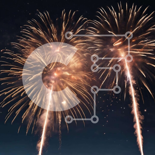 Intra Συλλεκτικό Ξύλινο Παζλ Plywood  4mm - Επίδειξη πυροτεχνημάτων στον νυχτερινό ουρανό Σε Ξύλινο Κουτί - Διαστάσεις: 10x10 cm – 25 κομμάτια