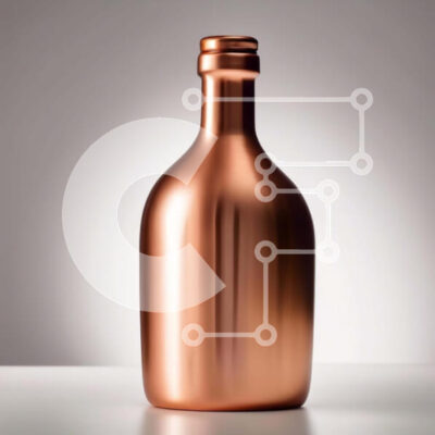 Intra Συλλεκτικό Ξύλινο Παζλ Plywood  4mm - Χάλκινο μπουκάλι σε λευκό τραπέζι Σε Ξύλινο Κουτί - Διαστάσεις: 10x10 cm – 25 κομμάτια - Image 1