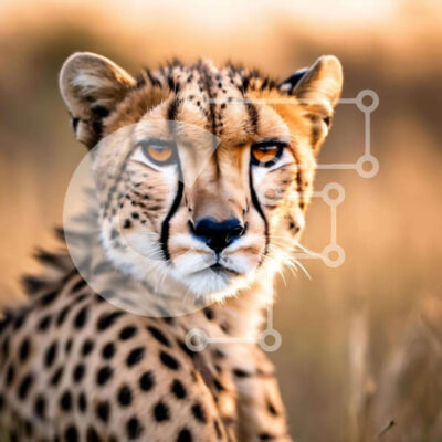 Intra Συλλεκτικό Ξύλινο Παζλ Plywood 4mm - Τσίτα στο γρασίδι που κοιτάζει την κάμερα Σε Ξύλινο Κουτί - Διαστάσεις: 10x10 cm – 25 κομμάτια - Image 1