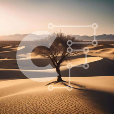 Intra Συλλεκτικό Ξύλινο Παζλ Plywood  4mm - Μοναχικό δέντρο στο έρημο τοπίο Σε Ξύλινο Κουτί - Διαστάσεις: 10x10 cm – 25 κομμάτια - Image 1