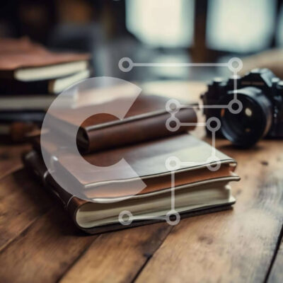 Intra Συλλεκτικό Ξύλινο Παζλ Plywood  4mm - Στοίβα από βιβλία και κάμερα σε ένα τραπέζι Σε Ξύλινο Κουτί - Διαστάσεις: 10x10 cm – 25 κομμάτια - Image 1