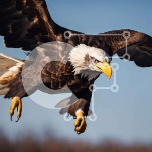 Intra Συλλεκτικό Ξύλινο Παζλ Plywood  4mm - Μεγαλοπρεπής φαλακρός αετός σε πτήση Σε Ξύλινο Κουτί - Διαστάσεις: 10x10 cm – 25 κομμάτια