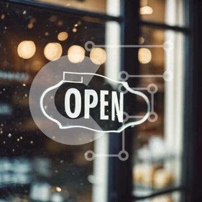 Intra Συλλεκτικό Ξύλινο Παζλ Plywood  4mm - Ανοιχτή πινακίδα σε γυάλινο παράθυρο με είδη διατροφής Σε Ξύλινο Κουτί - Διαστάσεις Puzzle: 10x10 cm – 25 κομμάτια - Image 1