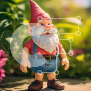 Intra Συλλεκτικό Ξύλινο Παζλ Plywood  4mm - Παιχνίδι Gnome στον κήπο με λουλούδια και φυτά Σε Ξύλινο Κουτί - Διαστάσεις: 10x10 cm – 25 κομμάτια