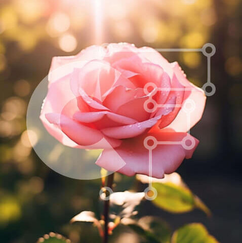 Intra Συλλεκτικό Ξύλινο Παζλ Plywood 4mm - Μονό ροζ τριαντάφυλλο σε πλήρη άνθιση Σε Ξύλινο Κουτί - Διαστάσεις: 10x10 cm – 25 κομμάτια - Image 1