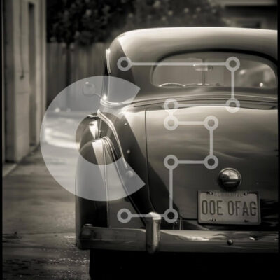 Intra Συλλεκτικό Ξύλινο Παζλ Plywood  4mm - Vintage αυτοκίνητο παρκαρισμένο στην άκρη του δρόμου Σε Ξύλινο Κουτί - Διαστάσεις Puzzle: 10x10 cm – 25 κομμάτια - Image 1