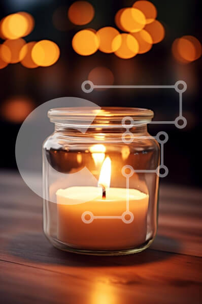 Intra Συλλεκτικό Ξύλινο Παζλ Plywood  4mm - Γυάλινο βάζο με αναμμένο κερί Σε Ξύλινο Κουτί - Διαστάσεις Puzzle: 10x10 cm – 25 κομμάτια