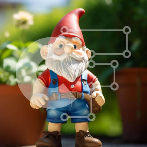 Intra Συλλεκτικό Ξύλινο Παζλ Plywood  4mm - Toy Gnome σε σκηνικό κήπου Σε Ξύλινο Κουτί - Διαστάσεις: 10x10 cm – 25 κομμάτια - Image 1