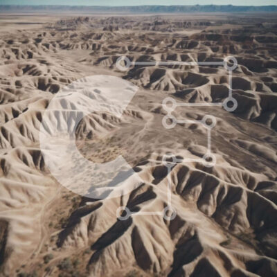 Intra Συλλεκτικό Ξύλινο Παζλ Plywood  4mm - Εναέρια άποψη του τοπίου της ερήμου με πρόσωπο Σε Ξύλινο Κουτί - Διαστάσεις: 10x10 cm – 25 κομμάτια - Image 1