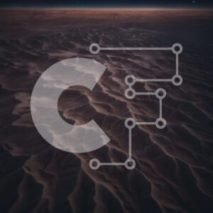 Intra Συλλεκτικό Ξύλινο Παζλ Plywood  4mm - Απέραντο ερημικό τοπίο με σκοτεινά σύννεφα και αστέρια Σε Ξύλινο Κουτί - Διαστάσεις: 10x10 cm – 25 κομμάτια