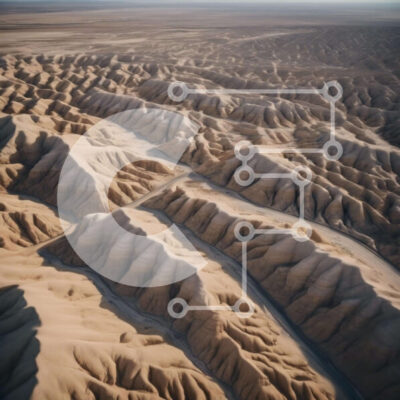 Intra Συλλεκτικό Ξύλινο Παζλ Plywood  4mm - Εναέρια άποψη του τοπίου της ερήμου με οχήματα Σε Ξύλινο Κουτί - Διαστάσεις: 10x10 cm – 25 κομμάτια - Image 1