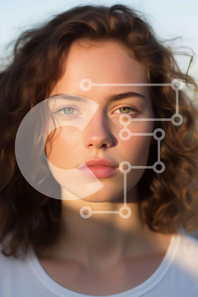 Intra Συλλεκτικό Ξύλινο Παζλ Plywood  4mm - Πορτρέτο μιας νεαρής γυναίκας με σγουρά καστανά μαλλιά Σε Ξύλινο Κουτί - Διαστάσεις Puzzle: 10x10 cm – 25 κομμάτια