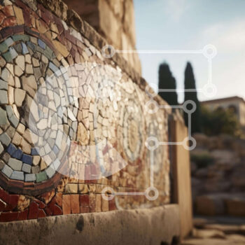 Intra Συλλεκτικό Ξύλινο Παζλ Plywood  4mm - Πολύχρωμο μωσαϊκό τοίχο Σε Ξύλινο Κουτί - Διαστάσεις Puzzle: 10x10 cm – 25 κομμάτια - Image 1