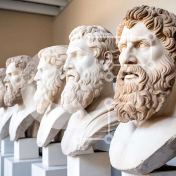 Intra Συλλεκτικό Ξύλινο Παζλ Plywood  4mm - Σειρά από μαρμάρινες προτομές ανδρών με γένια Σε Ξύλινο Κουτί - Διαστάσεις Puzzle: 10x10 cm – 25 κομμάτια - Image 1