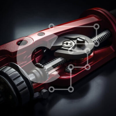 Intra Συλλεκτικό Ξύλινο Παζλ Plywood  4mm - Κόκκινο εργαλείο σε βιομηχανικό περιβάλλον Σε Ξύλινο Κουτί - Διαστάσεις Puzzle: 10x10 cm – 25 κομμάτια - Image 1