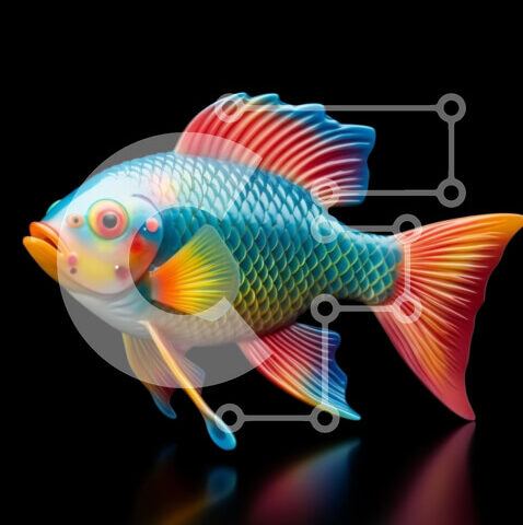 Intra Συλλεκτικό Ξύλινο Παζλ Plywood  4mm - Ψάρια παιχνιδιών με έντονα χρώματα Σε Ξύλινο Κουτί - Διαστάσεις: 10x10 cm – 25 κομμάτια - Image 1