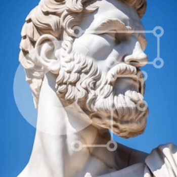 Intra Συλλεκτικό Ξύλινο Παζλ Plywood  4mm - Άγαλμα ενός γενειοφόρου από τον Πλάτωνα στην Πομπηία Σε Ξύλινο Κουτί - Διαστάσεις Puzzle: 10x10 cm – 25 κομμάτια - Image 1