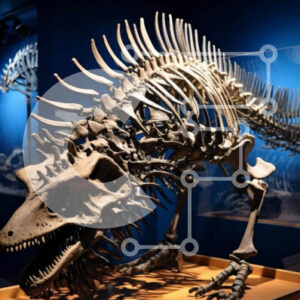 Intra Συλλεκτικό Ξύλινο Παζλ Plywood  4mm - Έκθεση Σκελετού Δεινοσαύρων Σε Ξύλινο Κουτί - Διαστάσεις Puzzle: 10x10 cm – 25 κομμάτια