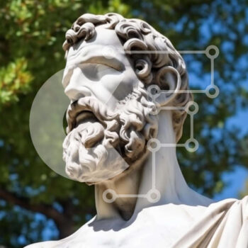 Intra Συλλεκτικό Ξύλινο Παζλ Plywood  4mm - Αρχαίο ελληνικό άγαλμα γενειοφόρου άνδρα Σε Ξύλινο Κουτί - Διαστάσεις Puzzle: 10x10 cm – 25 κομμάτια - Image 1