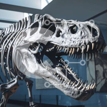 Intra Συλλεκτικό Ξύλινο Παζλ Plywood  4mm - Εκπαιδευτική οθόνη T-Rex Skeleton Σε Ξύλινο Κουτί - Διαστάσεις Puzzle: 10x10 cm – 25 κομμάτια - Image 1