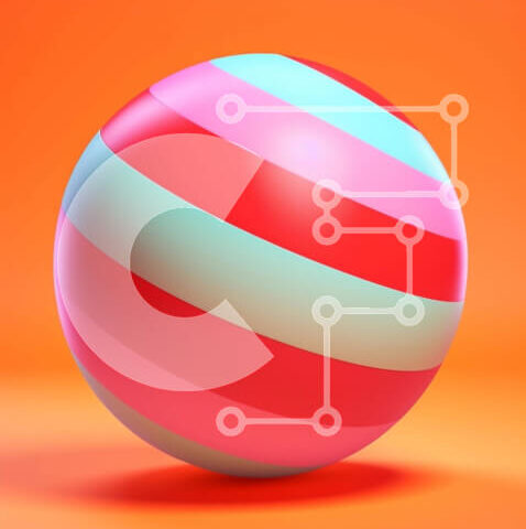 Intra Συλλεκτικό Ξύλινο Παζλ Plywood 4mm - Πολύχρωμη ριγέ μπάλα πασχαλινών αυγών σε πορτοκαλί φόντο Σε Ξύλινο Κουτί - Διαστάσεις Puzzle: 10x10 cm – 25 κομμάτια - Image 1