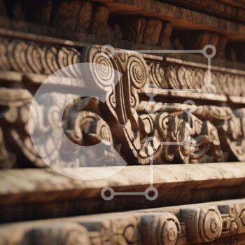 Intra Συλλεκτικό Ξύλινο Παζλ Plywood  4mm - Περίτεχνα σκαλισμένος ξύλινος τοίχος με πουλιά σκαρφαλωμένα Σε Ξύλινο Κουτί - Διαστάσεις Puzzle: 10x10 cm – 25 κομμάτια - Image 1