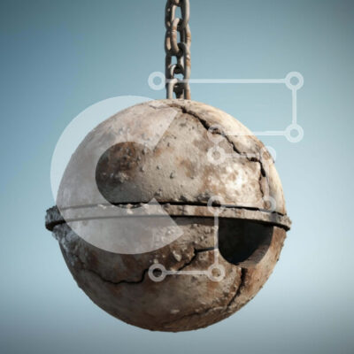 Intra Συλλεκτικό Ξύλινο Παζλ Plywood 4mm - Μεγάλη μπάλα σκυροδέματος που κρέμεται από αλυσίδες Σε Ξύλινο Κουτί - Διαστάσεις: 10x10 cm – 25 κομμάτια - Image 1