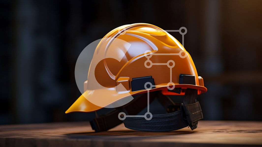 Intra Συλλεκτικό Ξύλινο Παζλ Plywood  4mm - Πορτοκαλί σκληρό καπέλο σε ξύλινο τραπέζι Σε Ξύλινο Κουτί - Διαστάσεις Puzzle: 10x10 cm – 25 κομμάτια