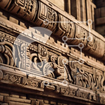 Intra Συλλεκτικό Ξύλινο Παζλ Plywood  4mm - Περίπλοκα γλυπτά σε ιστορικό κτήριο Σε Ξύλινο Κουτί - Διαστάσεις Puzzle: 10x10 cm – 25 κομμάτια - Image 1