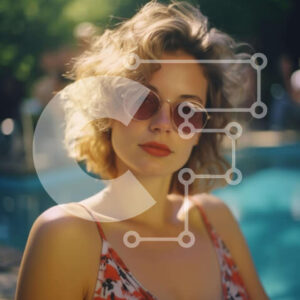 Intra Συλλεκτικό Ξύλινο Παζλ Plywood  4mm - Γυναίκα δίπλα στην εξωτερική πισίνα με φίλους και οικογένεια Σε Ξύλινο Κουτί - Διαστάσεις Puzzle: 10x10 cm – 25 κομμάτια