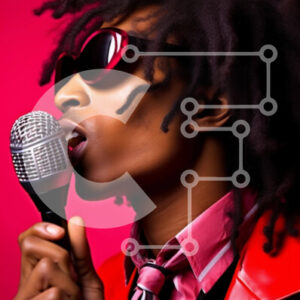 Intra Συλλεκτικό Ξύλινο Παζλ Plywood  4mm - Άνδρας που τραγουδά στο μικρόφωνο με το κόκκινο σακάκι Σε Ξύλινο Κουτί - Διαστάσεις Puzzle: 10x10 cm – 25 κομμάτια