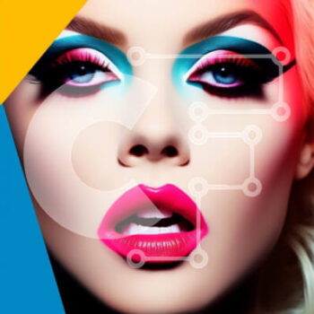 Intra Συλλεκτικό Ξύλινο Παζλ Plywood  4mm - Γυναίκα με πολύχρωμο μακιγιάζ και σκιά ματιών Σε Ξύλινο Κουτί - Διαστάσεις Puzzle: 10x10 cm – 25 κομμάτια - Image 1