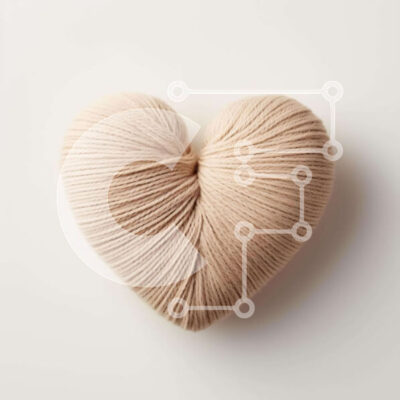 Intra Συλλεκτικό Ξύλινο Παζλ Plywood 4mm - Μπάλα από νήματα σε σχήμα καρδιάς από μπεζ Σε Ξύλινο Κουτί - Διαστάσεις Puzzle: 10x10 cm – 25 κομμάτια - Image 1