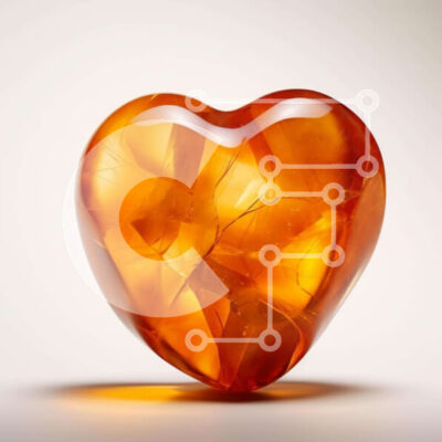 Intra Συλλεκτικό Ξύλινο Παζλ Plywood  4mm - Πορτοκαλί αντικείμενο σε σχήμα καρδιάς σε λευκό φόντο Σε Ξύλινο Κουτί - Διαστάσεις: 10x10 cm – 25 κομμάτια - Image 1