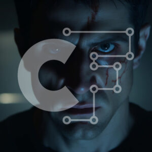 Intra Συλλεκτικό Ξύλινο Παζλ Plywood  4mm - Άνθρωπος με αίμα στο πρόσωπο Σε Ξύλινο Κουτί - Διαστάσεις Puzzle: 10x10 cm – 25 κομμάτια